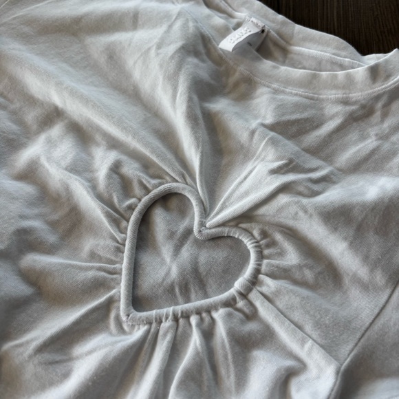 SKIMS Cotton Jersey White Heart Metal Wrapped Cutout Women's Mini Dress - Picture 2 of 7